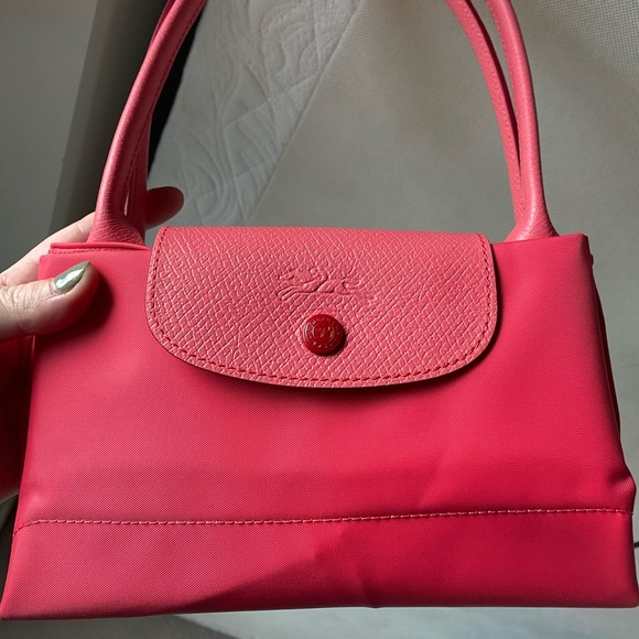 LONGCHAMP Le Pliage Neo Bag PINK CLASSIC TOTE with zip New condition - Picture 7 of 12